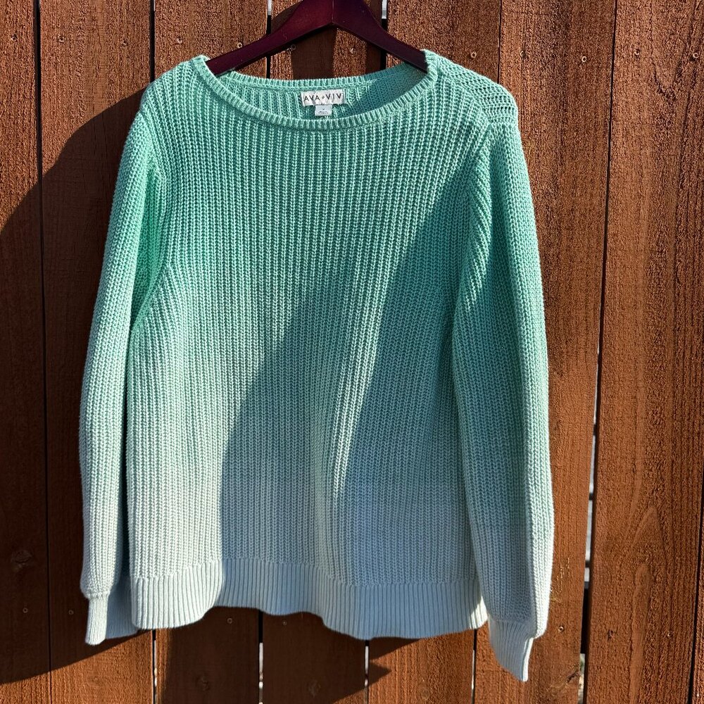 Ava & Viv for Target Mint Green Ombre Sweater Size X